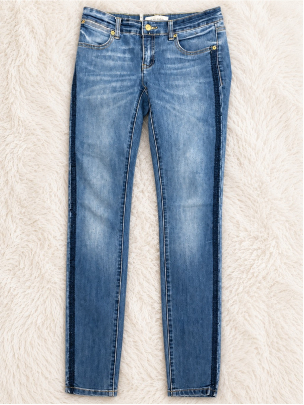 Henry & Belle Lila Skinny Jeans Women's Size 27 Blue Denim Side Stripe Stretch S